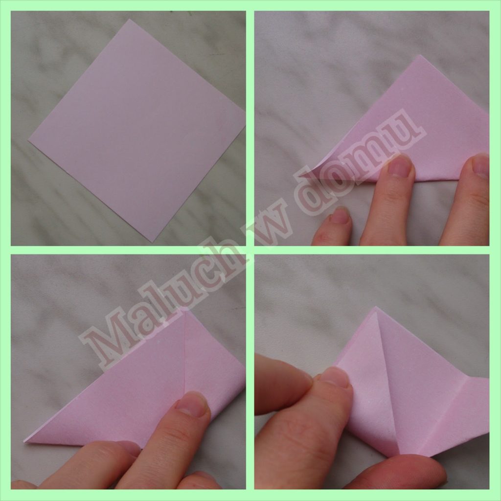 Origami Przestrzenne Kwiaty Z Kwadratowych Karteczek Maluch W Domu