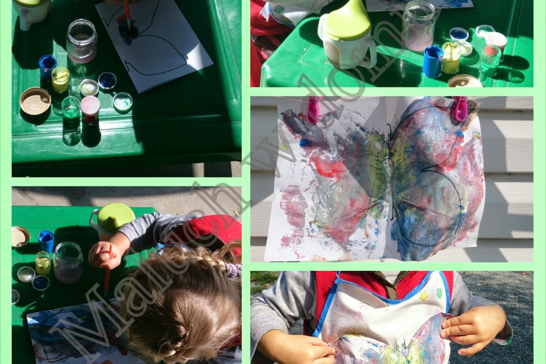 Motyl malowany farbami