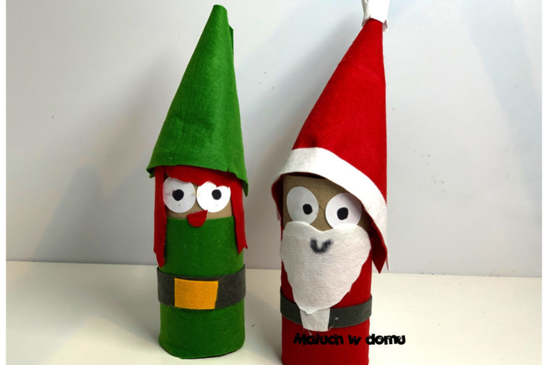 Elf i Mikołaj z rolki po papierze toaletowym