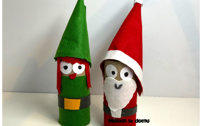 Elf i Mikołaj z rolki po papierze toaletowym