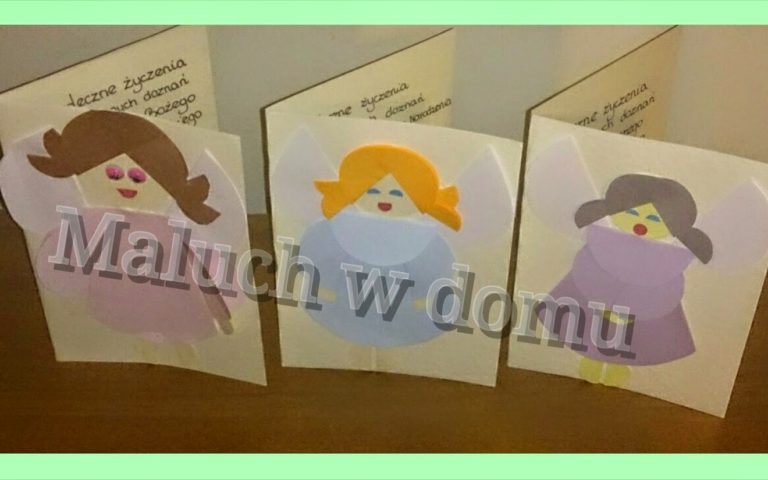 Kartki świąteczne – Aniołki origami