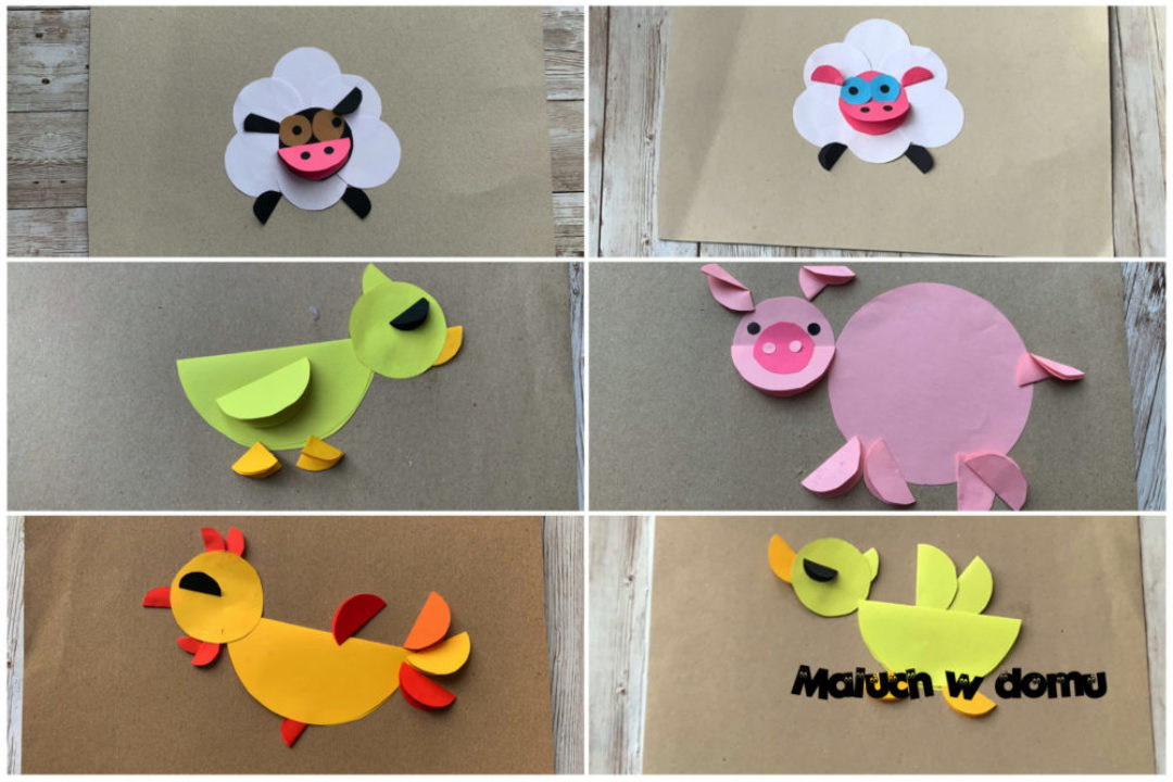 Origami: zwierzęta z wiejskiego podwórka – kogut, świnka, owieczka i kaczka