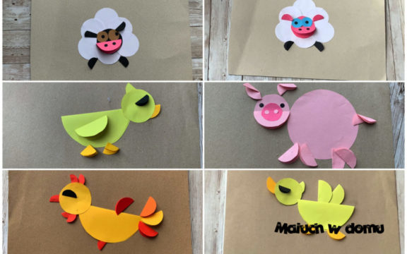 Origami: zwierzęta z wiejskiego podwórka – kogut, świnka, owieczka i kaczka