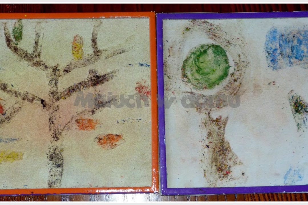 Obrazek kolorowany palcami i klejem