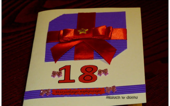 Kartka okolicznościowa: 18 urodziny z ozdobną kopertą