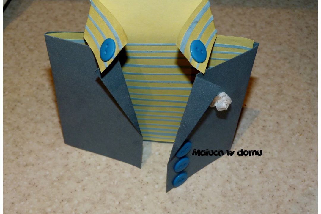 Jak zrobić kartkę – marynarkę z koszulą?