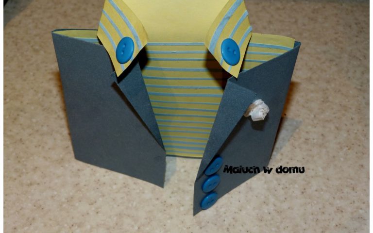 Jak zrobić kartkę – marynarkę z koszulą?