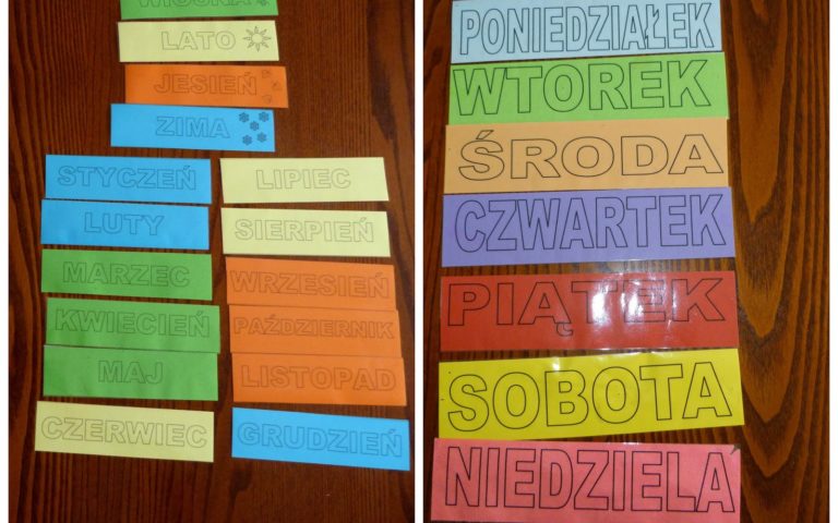 Pory roku, miesiące i dni tygodnia