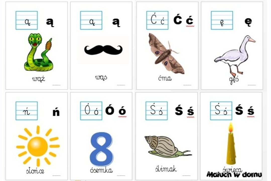 Tablice z literami do pobrania: polskimi, dwuznakami, zmiękczeniami
