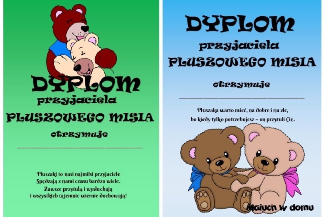 Medale i dyplomy na Dzień Pluszowego Misia