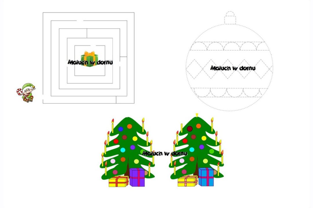 Świąteczne karty pracy do pobrania – labirynty, ćwiczenia grafomotoryczne…