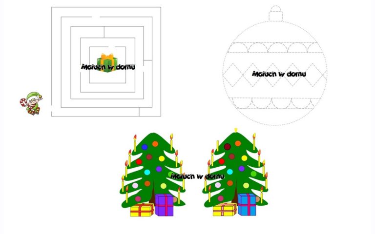 Świąteczne karty pracy do pobrania – labirynty, ćwiczenia grafomotoryczne…