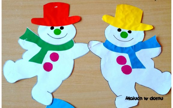 Wesołe bałwanki – szablon do pobrania