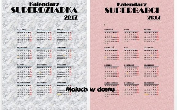 Kalendarze do pobrania: superbabci, superdziadka, z miejscem na zdjęcie