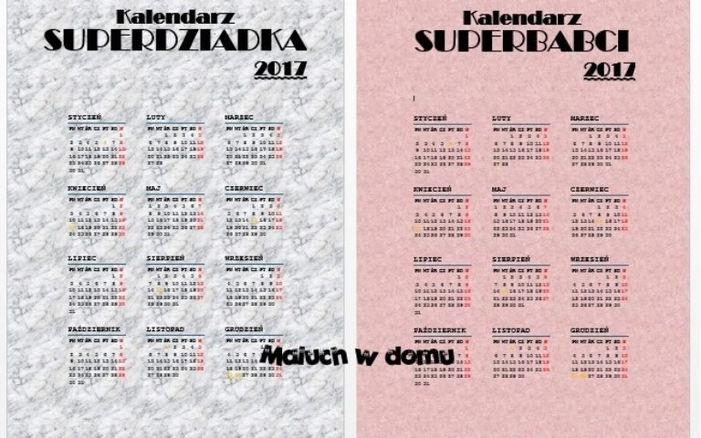 Kalendarze do pobrania: superbabci, superdziadka, z miejscem na zdjęcie