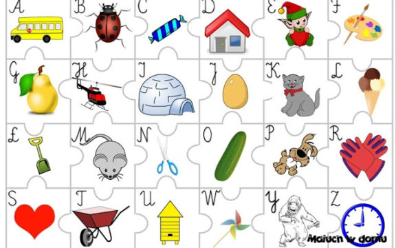 Puzzle z alfabetem do pobrania za darmo