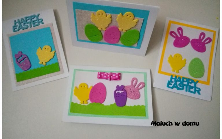 DIY: Kartki Wielkanocne z piankowych naklejek