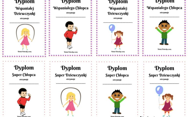 Dyplomy na Dzień Dziecka do pobrania