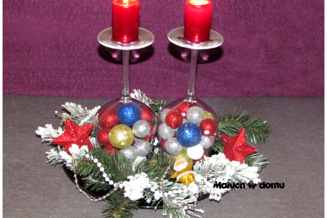 Świąteczna dekoracja z kieliszków w 5 minut