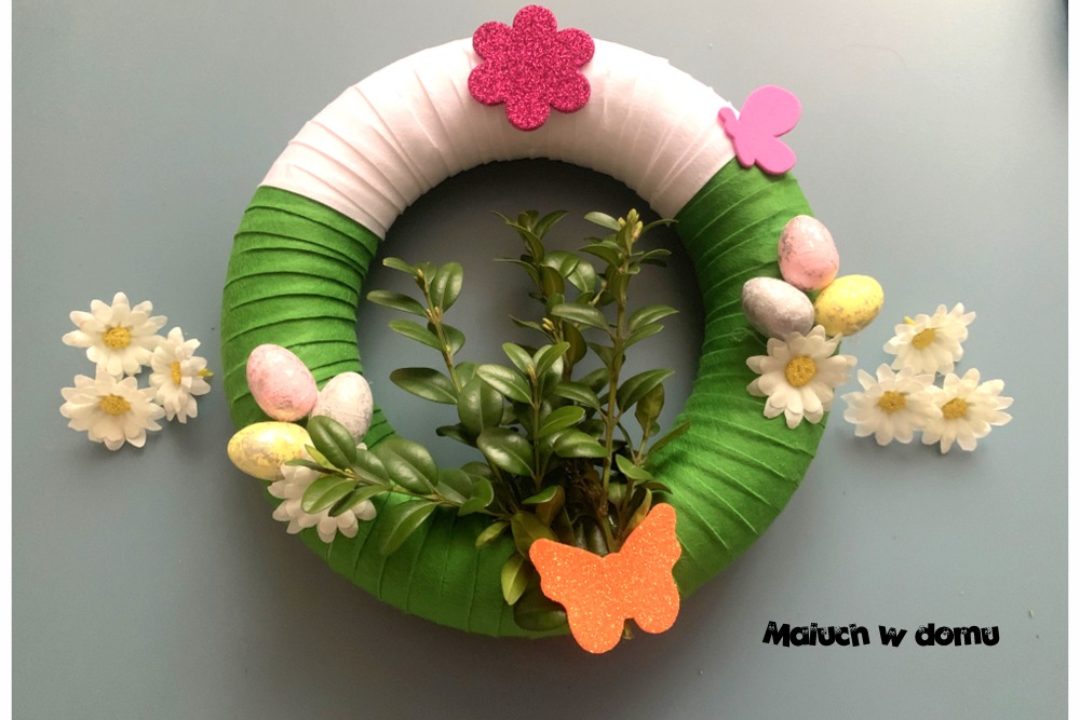 Wianek wielkanocny DIY ze styropianu