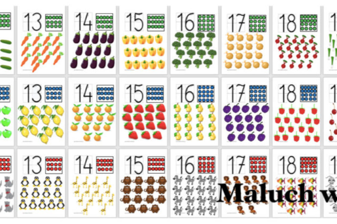 Tablice z liczbami 11-20 do pobrania