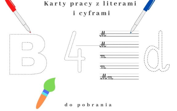 Karty pracy z literami i cyframi do druku
