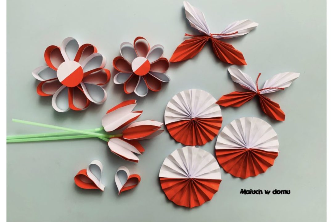 Prace z papieru w barwach Polski