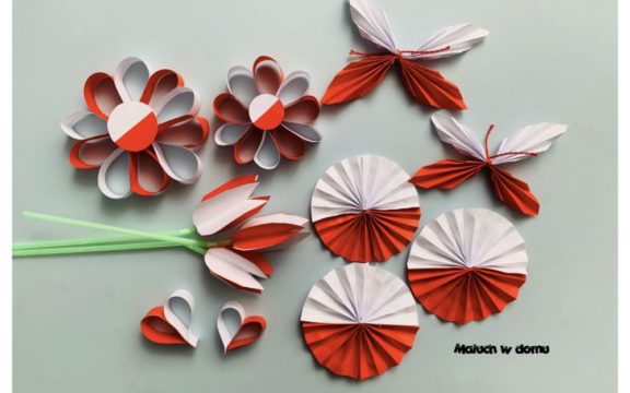 Prace z papieru w barwach Polski