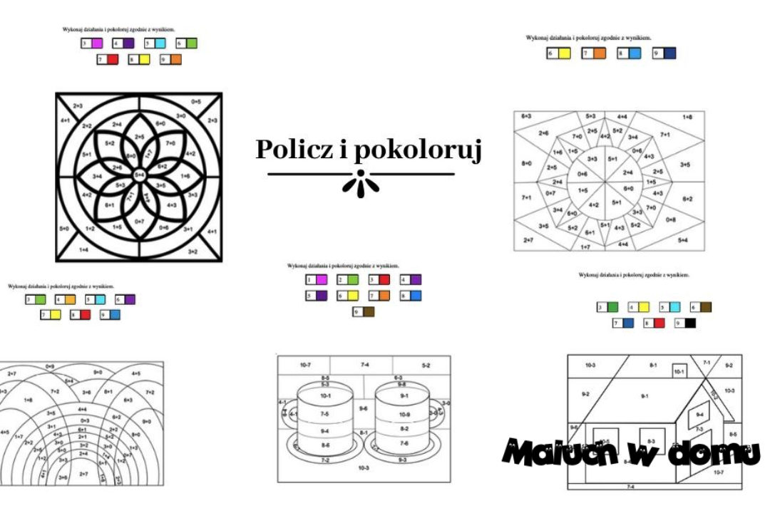 Policz i pokoloruj – ilustracje do pobrania