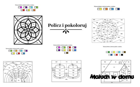 Policz i pokoloruj – ilustracje do pobrania