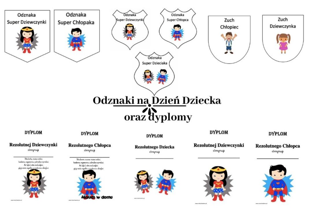 Odznaki dla dzieci i dyplomy do pobrania