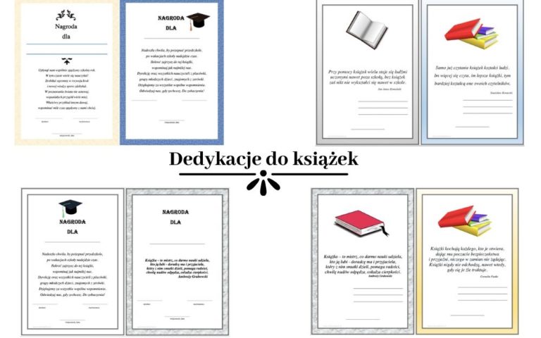 Dedykacje do książek – wzory do druku