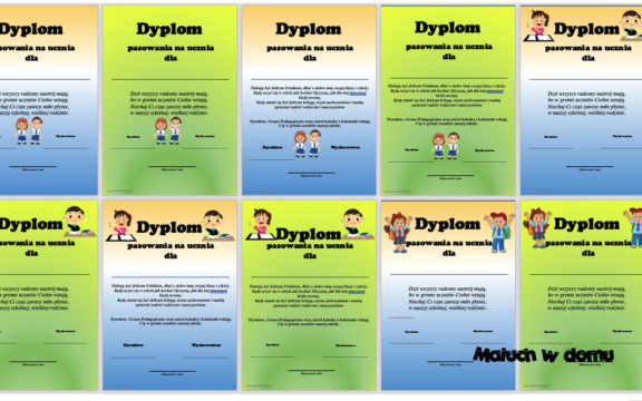 Dyplomy pasowania na ucznia do pobrania
