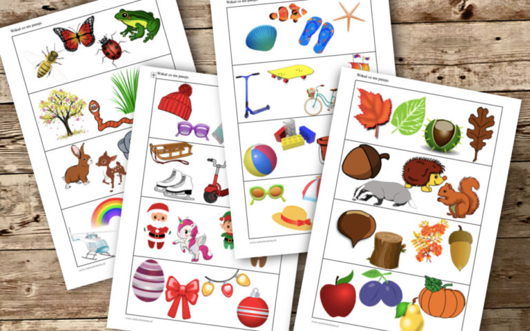 Co nie pasuje? Pory roku. Ilustracje do pobrania