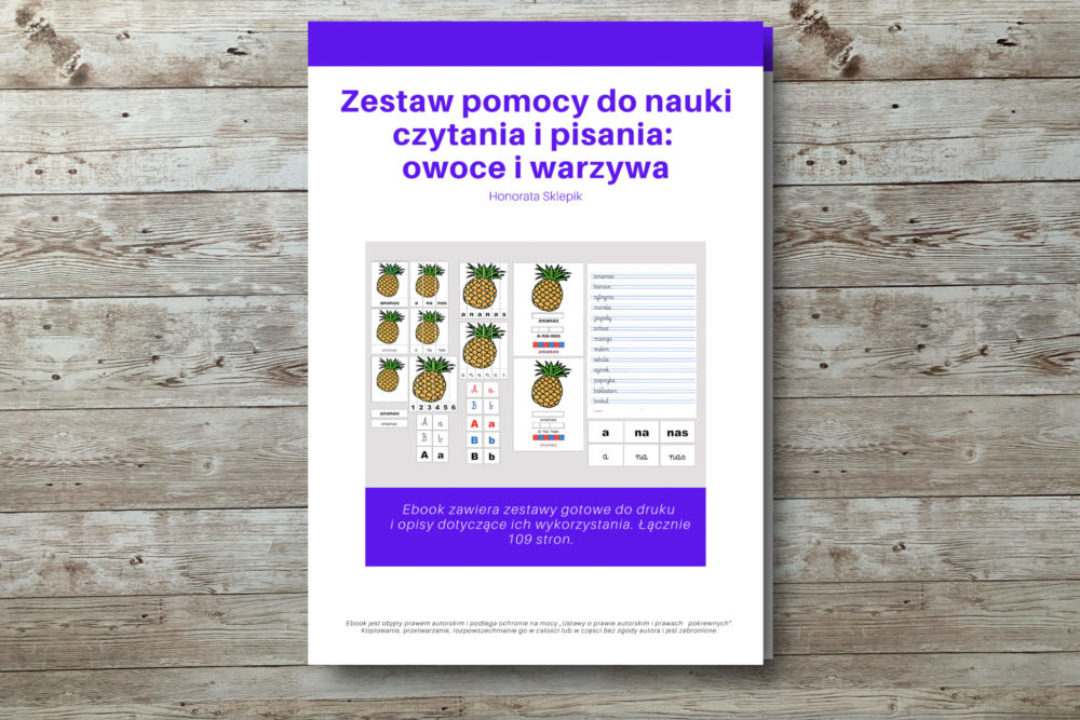 Ebook do nauki czytania – owoce i warzywa