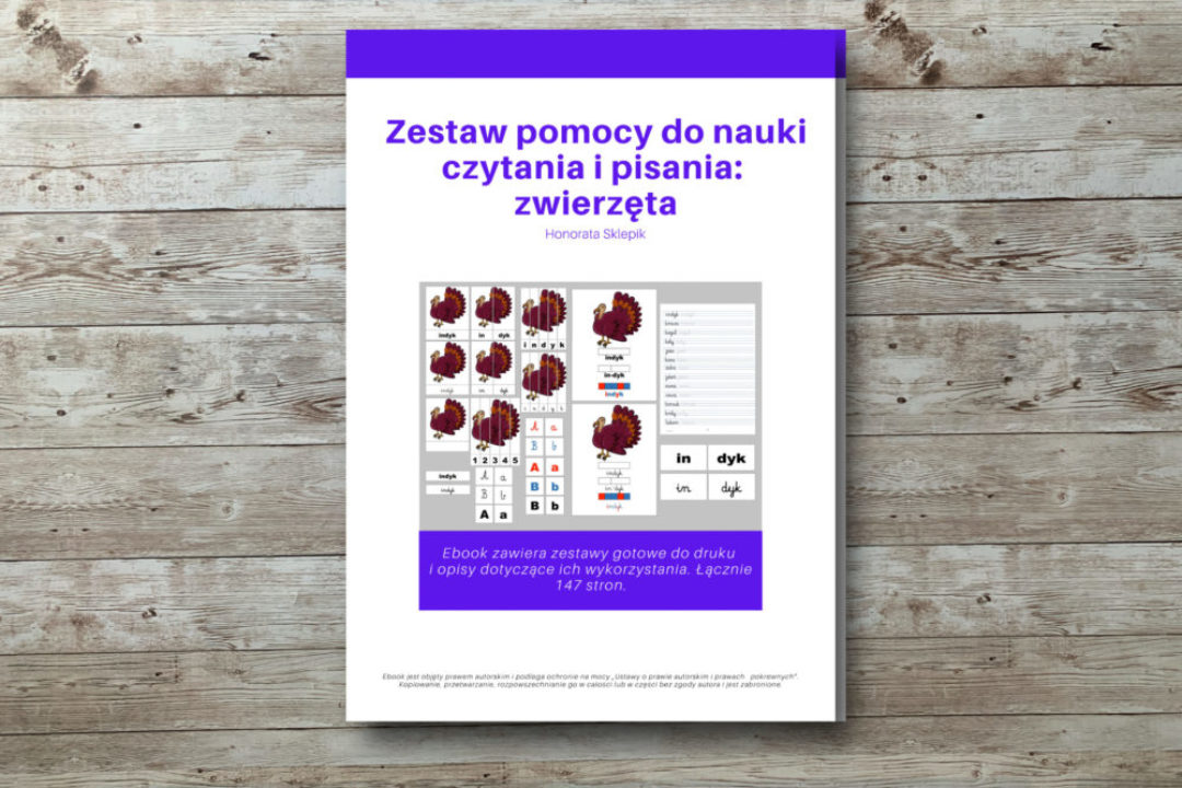 Pomoce do nauki czytania i pisania – zwierzęta. Ebook