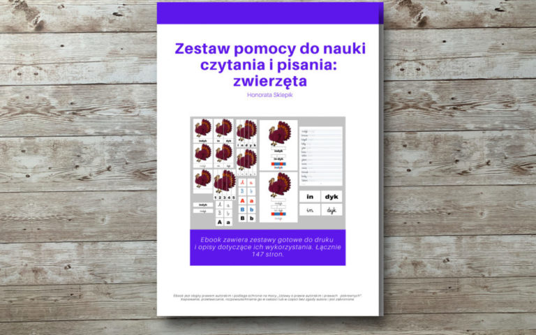 Pomoce do nauki czytania i pisania – zwierzęta. Ebook
