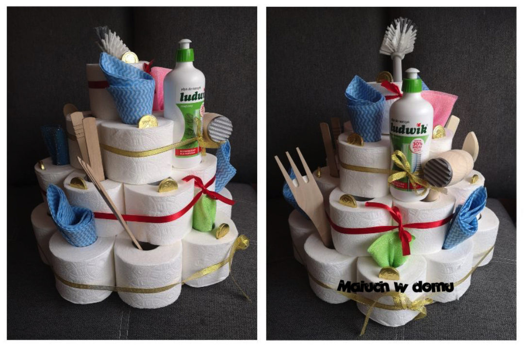 DIY: Tort z papieru toaletowego na parapetówkę