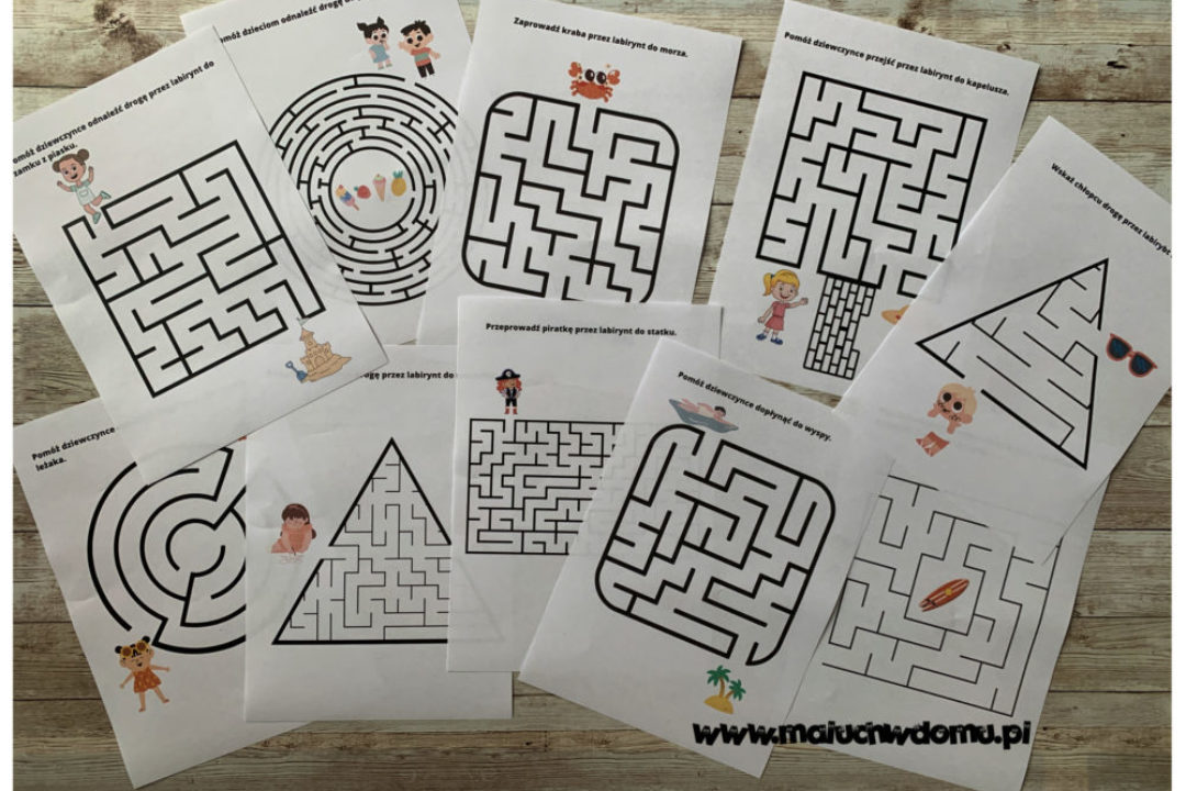 Labirynty dla dzieci do wydruku – letnie propozycje