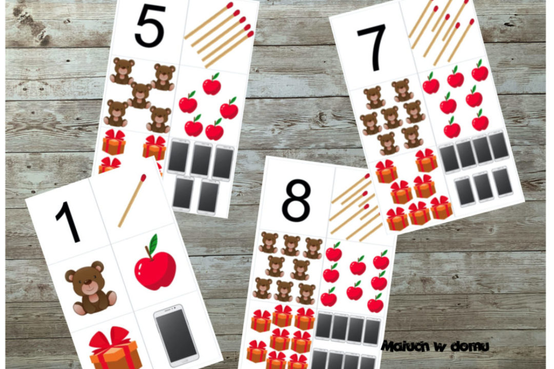 Ilustracje do nauki liczenia 1-10 do druku