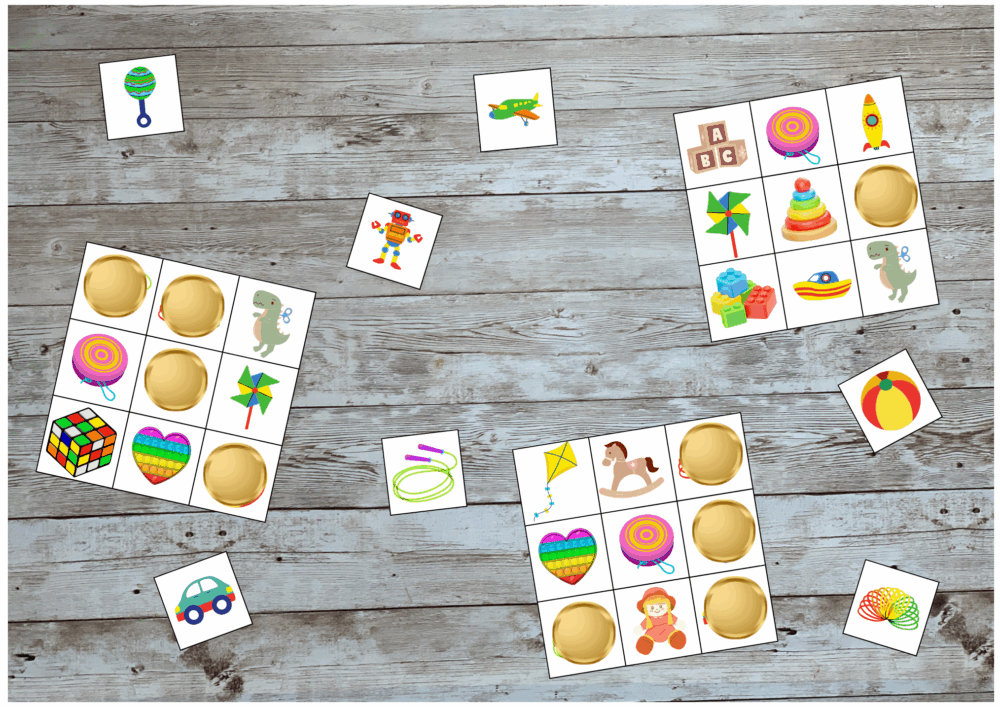 Bingo - zabawki. Gra dla dzieci do pobrania