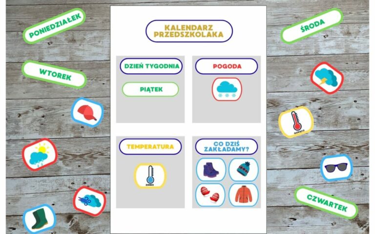 Kalendarz przedszkolaka do druku